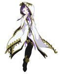  1girl aya_gozen female full_body hood long_hair pukapuka_(pixiv1577280) purple_eyes purple_hair robe sengoku_musou sengoku_musou_3 solo violet_eyes white_background 