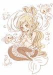 1girl blush bubble earrings female fish fishman_island jewelry loli long_hair mermaid monster_girl one_piece princess shirahoshi solo tears 