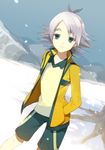  ahoge bad_id bad_pixiv_id blue_eyes fubuki_shirou hand_in_pocket inazuma_eleven inazuma_eleven_(series) jacket male_focus mami_(apsaras) snow solo white_hair 