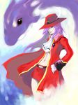  ascot bad_id bad_pixiv_id coat dragon faris_scherwiz final_fantasy final_fantasy_v gloves hair_over_one_eye hat highres johan_(johan13) purple_hair red_mage syldra 