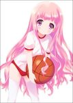  basketball buruma gym_uniform hakamada_hinata long_hair mizuki_makoto pink_eyes pink_hair rou-kyuu-bu! solo thighhighs very_long_hair white_legwear 