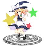  blonde_hair braid hal_(ojou) hat kirisame_marisa magic_circle side_braid solo star touhou witch_hat yellow_eyes 