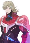  bad_id bad_pixiv_id barnaby_brooks_jr blonde_hair green_eyes male_focus miyanatsu neon_trim power_armor power_suit solo superhero tiger_&amp;_bunny 