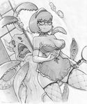  breasts costume eyewear female fluffy glasses hair hanna-barbera imminent_jinkies magnifying_glass maid_outfit maid_uniform monster scooby-doo_(series) short_hair tentacles uniform velma_dinkley zipper 