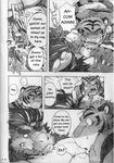  build_tiger build_tiger_(character) comic cum dragon feline fur gamma-g gay genital_slit greyscale male mammal manga monochrome muscles penis power_bottom scalie slit tiger woo_long 