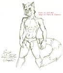  male mammal nipples plain_background raccoon solo tail topless unknown_artist white_background 