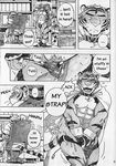  build_tiger build_tiger_(character) buttertoast comic feline gamma-g gay greyscale male mammal manga monochrome muscles tiger translated 