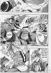  build_tiger build_tiger_(character) buttertoast comic feline gamma-g gay greyscale male mammal manga masturbation monochrome muscles oral penis tiger translated 