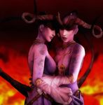  2_girls desire_demon desiredemon dragon_age female hell horn looking_at_viewer monster unknown_artist 
