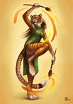  2011 art_creation avoid_posting brush brushes chinese color dancing feline female green nimrais orange paint painting pose tiger yellow 