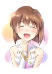  aoi_usagi bad_id bad_pixiv_id bob_cut brown_hair closed_eyes hagiwara_yukiho idolmaster idolmaster_(classic) short_hair smile solo 