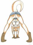  breasts female kangaroo kee mammal marsupial plain_background solo upskirt white_background 