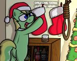  2018 5:4 christmas clothed clothing digital_media_(artwork) equine fan_character feral fur hair hat holidays horse male mammal my_little_pony noose open_mouth pokefound pony rope santa_hat smile solo 