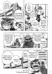  build_tiger_(character) buttertoast chubby clothing comic feline gamma-g gay greyscale male mammal manga monochrome muscles open_shirt shirt tiger translated 