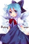  :3 amaya_enaka bad_id bad_pixiv_id blue_eyes blue_hair cirno hair_ribbon highres ribbon solo touhou wings 