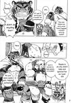  botamochi build_tiger build_tiger_(character) comic feline gamma-g gay greyscale male mammal manga monochrome muscles overweight pig porcine tiger translated 
