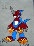  2011 animated armor betterquality blue digimon evil flamedramon 