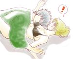  blonde_hair blush couple gintama sakata_gintoki scar swimsuit tsukuyo white_hair 