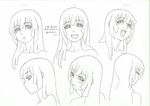  androgynous bare_shoulders character_sheet collarbone color_trace long_hair male_focus monochrome natsuki_(natsuyasumi.) natsuyasumi. official_art open_mouth otoko_no_ko production_art translation_request 