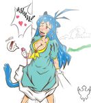  blue blue_hair dress masturbation nekomimi orgasm pussy_juice red_eyes sex_toy tail tongue 