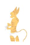  2018 briefs butt clothing fur gloves green_eyes lombax male mammal ratchet ratchet_and_clank solo standing tighty_whities underwear vdrebi video_games yellow_fur 