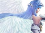  android angel_wings blue_hair derivative_work indesign kos-mos long_hair red_eyes simple_background solo wallpaper wings xenosaga xenosaga_episode_i 