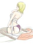  bandage bandages blonde_hair breasts fishnets gintama panties scar tsukuyo underwear 