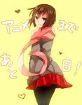  bad_id bad_pixiv_id brown_hair coat hanakeda_(hanada_shiwo) no.6 pantyhose safu scarf short_hair skirt smile solo 