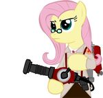  alpha_channel blue_eyes crossover equine eyewear female fluttershy_(mlp) friendship_is_magic glasses hair hasbro horse mammal medic mellowbloom my_little_pony pegasus pink_hair plain_background pony solo team_fortress_2 transparent_background 