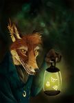  canine culpeofox ear_piercing earring facial_piercing firefly fox jar lantern male mammal necklace piercing solo 