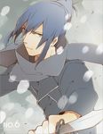  bad_id bad_pixiv_id blue_hair grey_eyes jacket knife kokomi male_focus nezumi_(no.6) no.6 scarf solo 