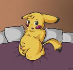  bed chubby kneeling male nintendo open_mouth overweight penis pikachu pillow pok&#233;mon pok&eacute;mon rousefox solo teeth tooth video_games 