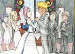  blonde_hair blue_eyes brown_hair deviantart e-vay_(artist) haruno_sakura hyuuga_hinata inuzaka_kiba nara_shikamaru pink_hair uzumaki_naruto wedding wedding_uniform yamanaka_ino 