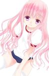  buruma gym_uniform hakamada_hinata kyameru_(aoaoa3) long_hair pink_eyes pink_hair rou-kyuu-bu! sitting solo thighhighs very_long_hair 