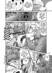  anal_fingering anthro beastmen_forest biceps big_muscles boar cave censored comic english_text feline fingering gay greyscale human kid male mammal manga monochrome muscles neyukidou nipples ork penis porcine text tiger 