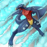  biri claws fight garchomp male nintendo open_mouth pok&#233;mon pok&eacute;mon riot41 solo standing teeth video_games yellow_eyes 