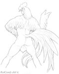  avian balls butt feathers looking_back male nude plain_background ratcandy rooster sketch solo white_background 