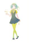  bad_id bad_pixiv_id buttons dress eyewear_on_head flower full_body green_hair green_legwear gumi kintaro mary_janes multicolored multicolored_eyes open_mouth pantyhose petals plant ribbon shoes short_hair simple_background solo sunglasses vocaloid white_background 