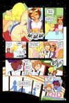  animal_ears blonde_hair brown_hair clubstripes comic cream_(miu) female hair jay male p.b. peaches_(miu) tail 