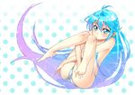  barefoot blue_eyes blue_hair caustics denpa_onna_to_seishun_otoko error feet gia_kon gradient_hair lavender_hair long_hair multicolored_hair panties polka_dot polka_dot_panties solo topless touwa_erio underwear white_panties 