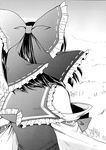  comic doujinshi greyscale hakurei_reimu highres mikagami_hiyori monochrome solo touhou 