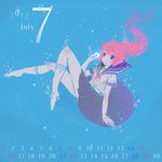  bad_id bad_pixiv_id bubble calendar_(medium) july long_hair lowres original red_hair sailor_collar_lift school_uniform serafuku solo suzushiro_sayu underwater 