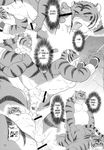  balls build_tiger build_tiger_(character) build_tigers_anthology buttertoast comic feline gay greyscale handjob male mammal manga manya monochrome muscles oral penis tiger 