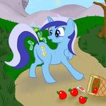  apple background canterlot colgate colgate_(mlp) cutie_mark equine female feral freckles friendship_is_magic fruit grass hasbro horn horse mammal my_little_pony outside parasprite parasprite_(mlp) parasprites pony solo toothpaste tree unicorn unknown_artist water waterfall wood 