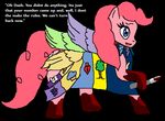  blood cupcakes_(mlp_fanfic) dress equine female feral friendship_is_magic fur hasbro horse mammal mistake multiple_wings my_little_pony pink_fur pinkie_pie_(mlp) plain_background pony solo unknown_artist what 