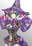  aqua_eyes armor breasts capcom chainmail chameleos_(armor) hat large_breasts monster_hunter silver_hair teal_eyes 