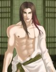  abs androgynous chest dynasty_warriors long_hair male male_focus muscle pecs shin_sangoku_musou solo zhao_yun 