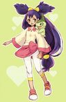  blush dark_skin female gym_leader iris_(pokemon) loli long_hair pokemon purple_hair smile 