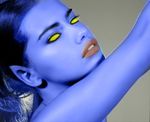  blue eyes female hair invalid_tag kurt_wagner legs lips marvel mutant nightcrawler purple realistic x-men yellow_eyes 