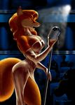  big_breasts breasts canine dress ear_piercing female fox hair long_hair mammal piercing richard_bartrop singing solo 